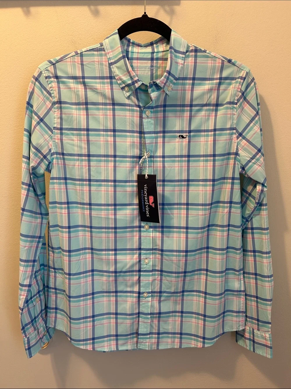Vineyard Vines boys  Plaid Button-Down Shirt - Aqua, Blue, Pink